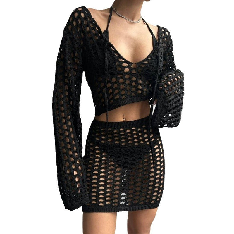 Swimsuit | Cover-Up Suit Bikini Set Black