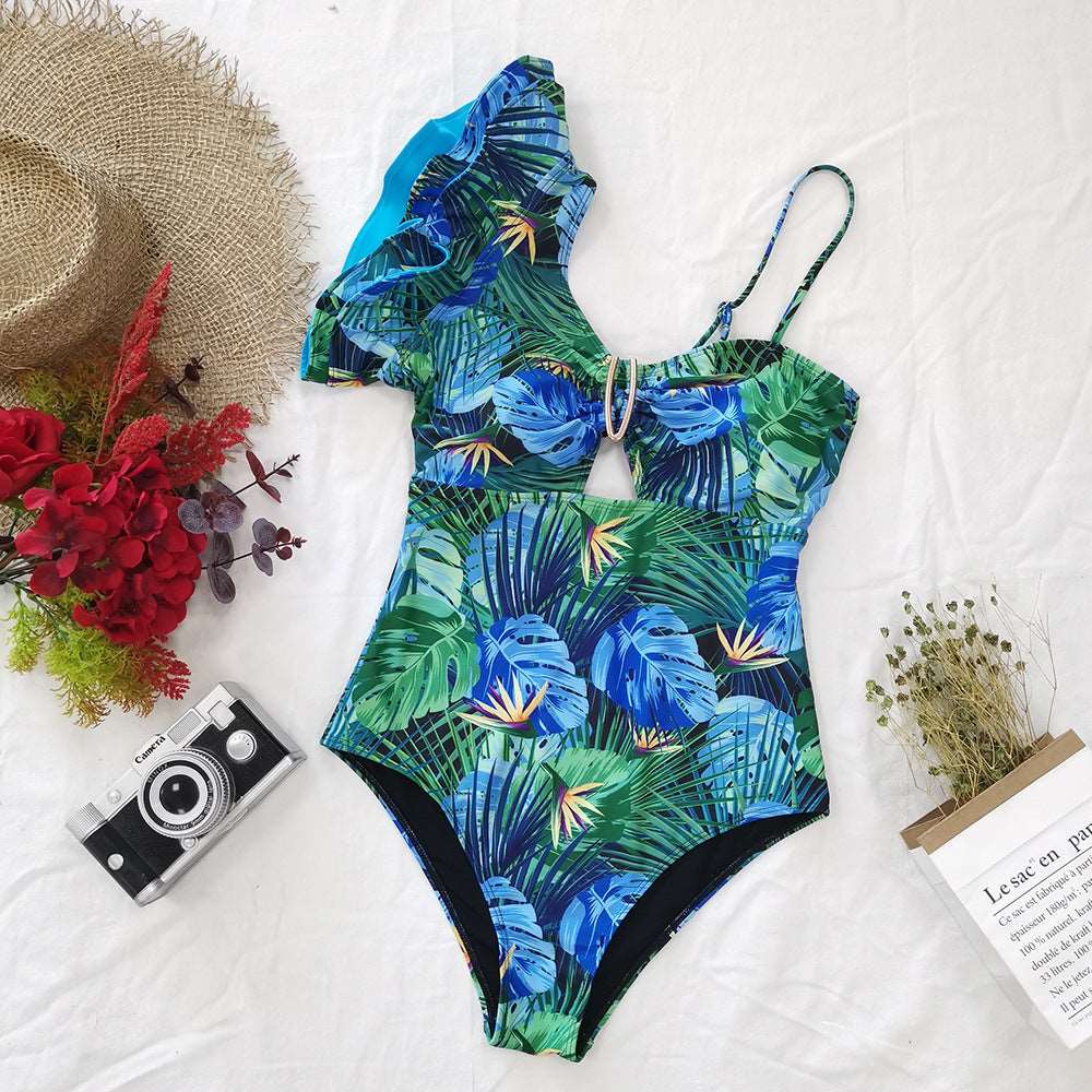 Swimsuit | One-shoulder Ruffled - GORGEOUS FEATHER