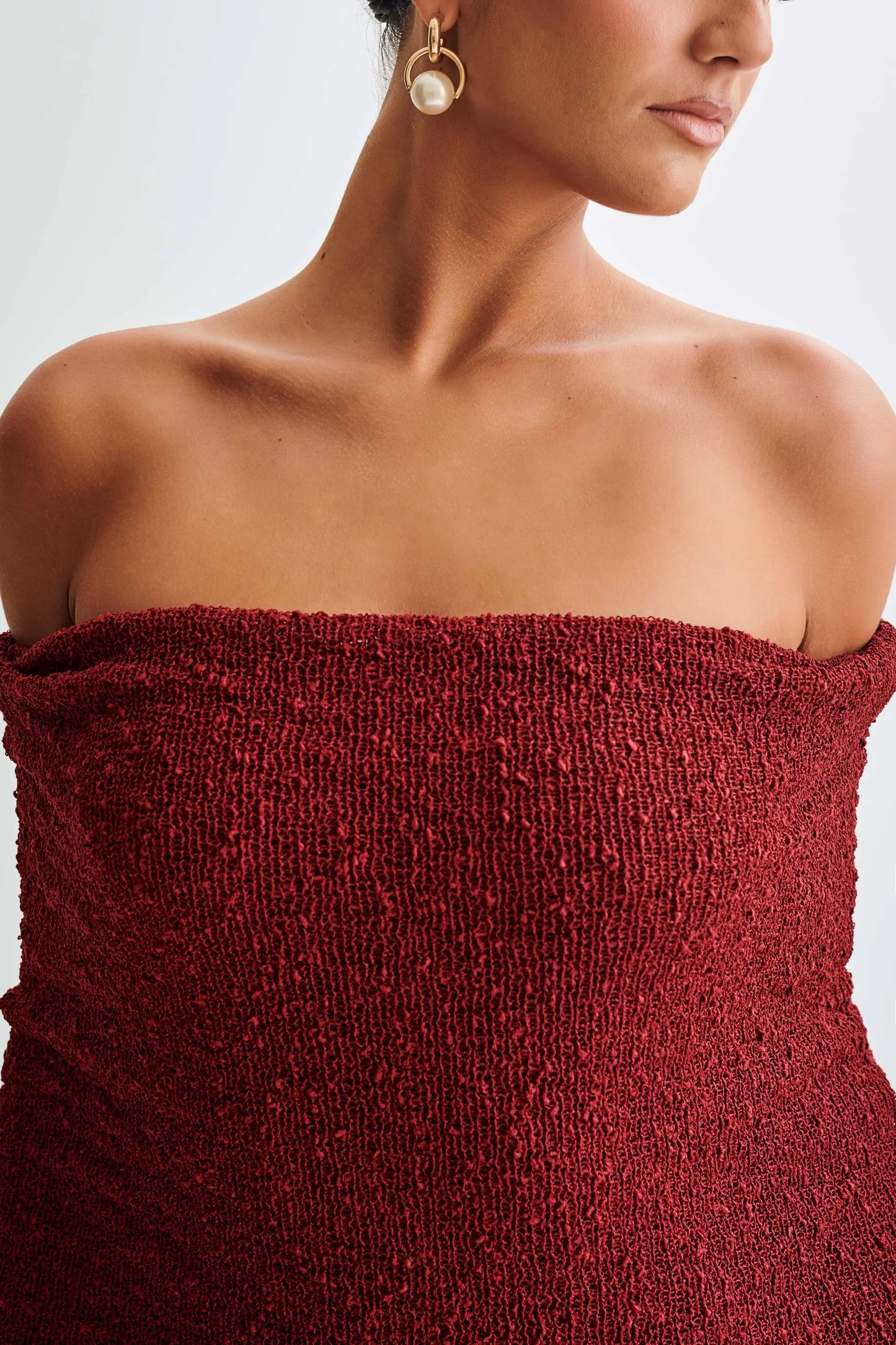 Bodycon Dress | Off-Shoulder Knitted Maxi Dress