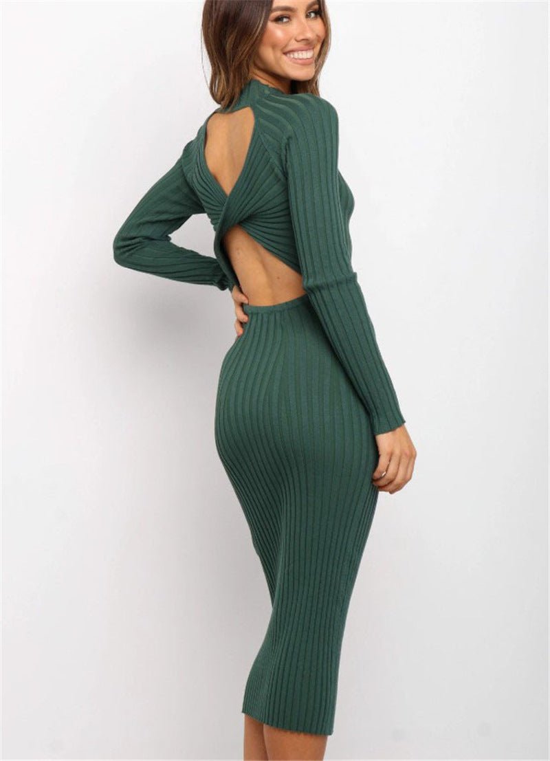 Bodycon Dress | High Waist Midi Dress Green - Gorgeous Feather