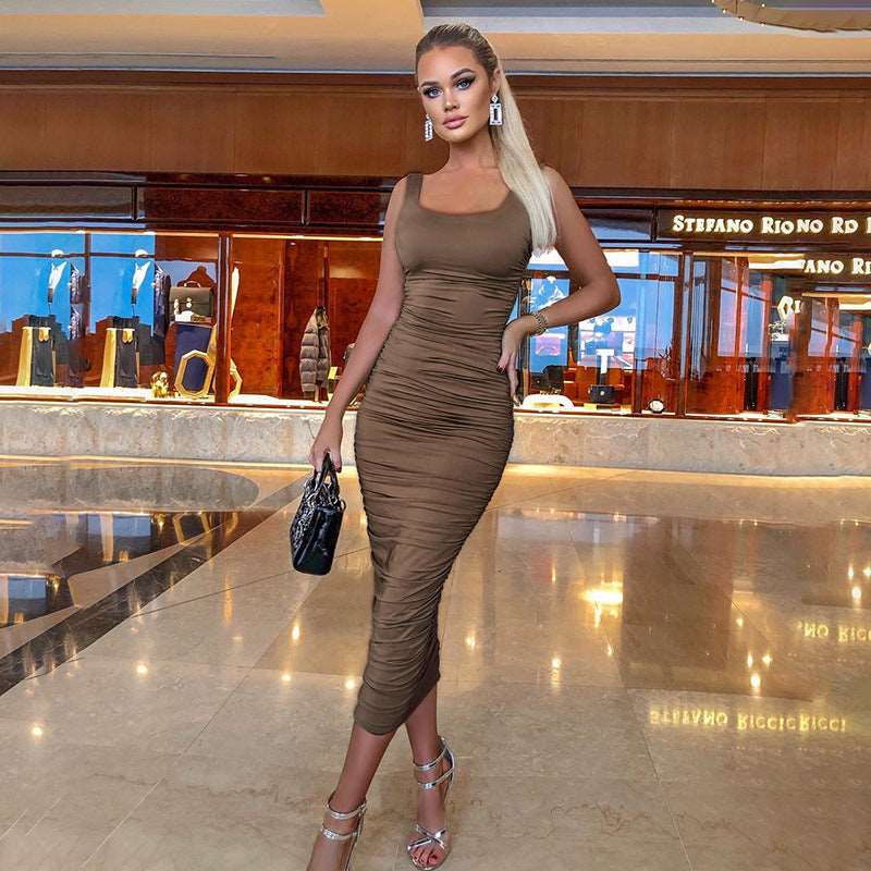 Bodycon Dress | Ruched Sexy Long Dress - Gorgeous Feather