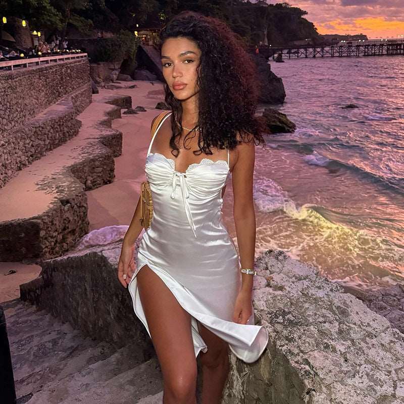 Bodycon Dress | Sleeveless Split Tube Maxi Dress - Gorgeous Feather