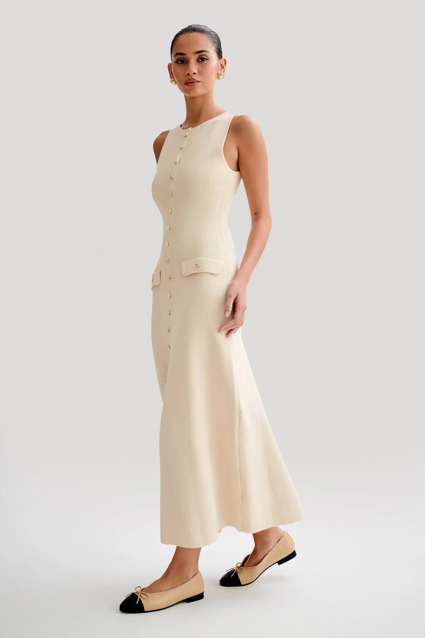 Elegant Knitted Sleeveless Long Maxi Dress - Gorgeous Feather