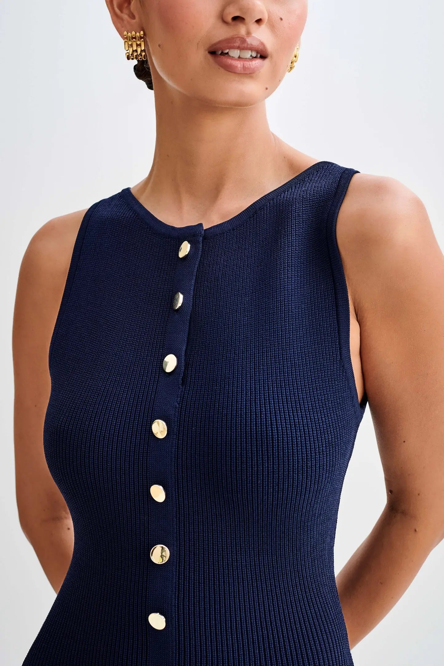 Elegant Knitted Sleeveless Long Maxi Dress - Gorgeous Feather