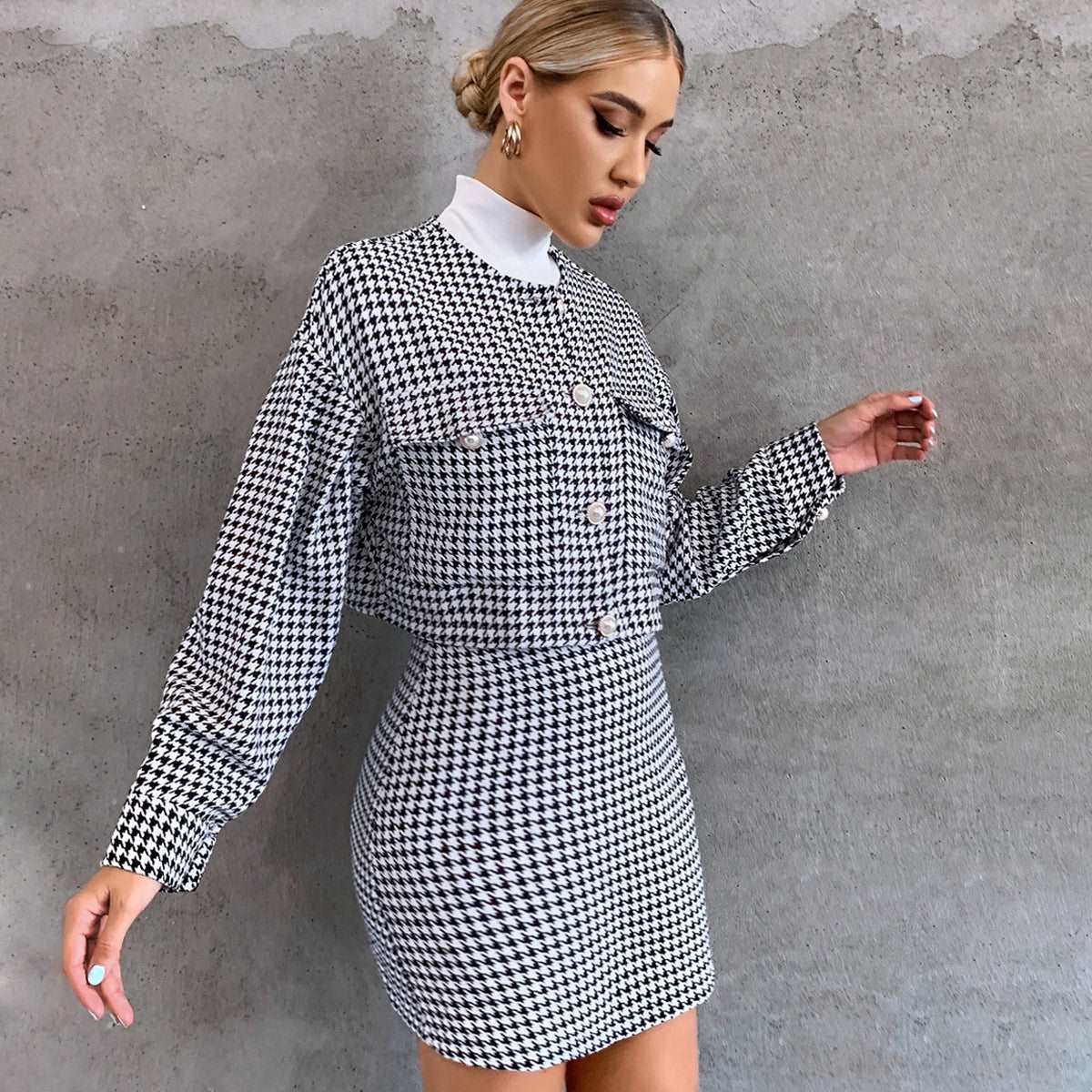 Formal Dress | Tight - Fitting Two - Piece Jacket Suit - Gorgeous Feather