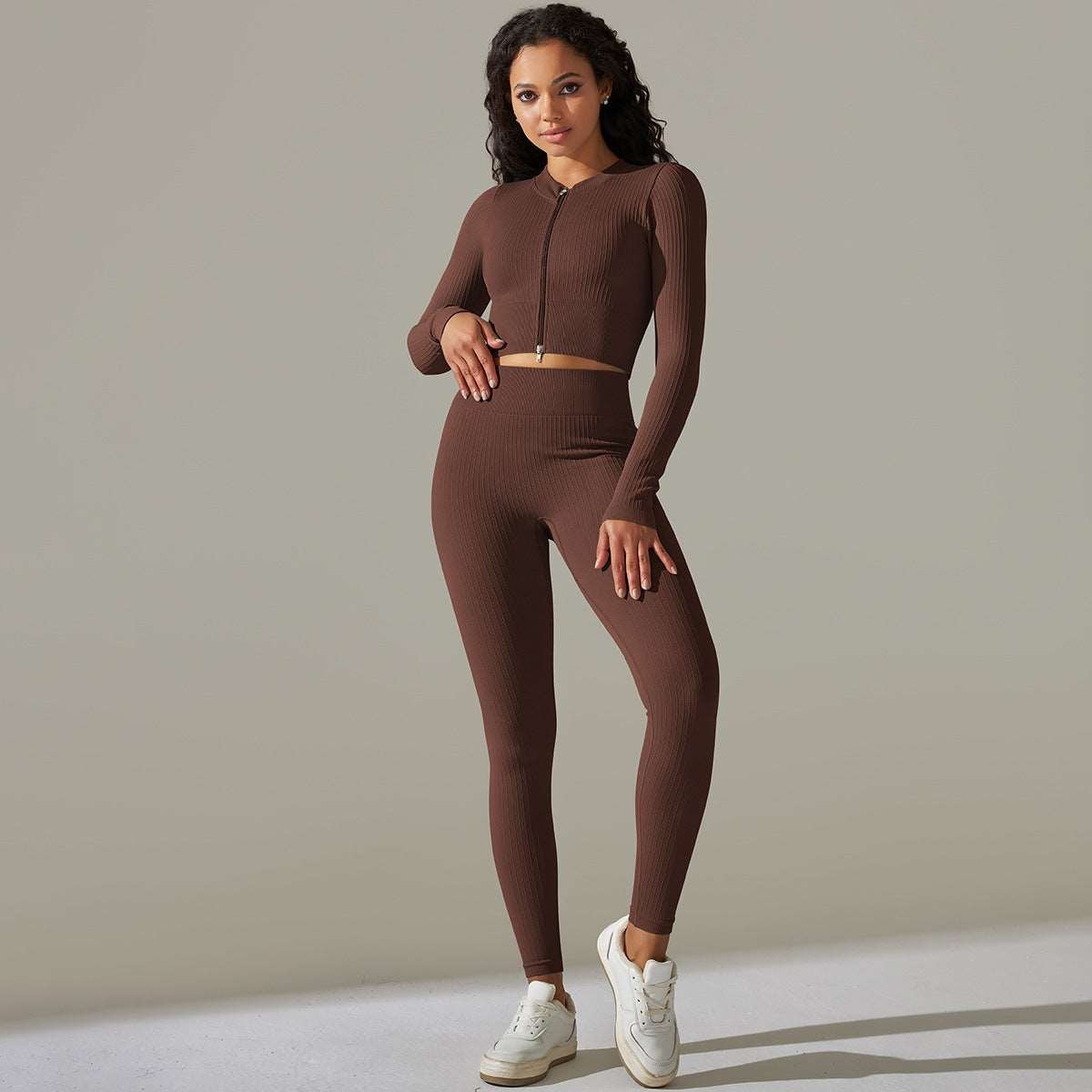 Legging | Seamless Legging and Zipper Top - Gorgeous Feather