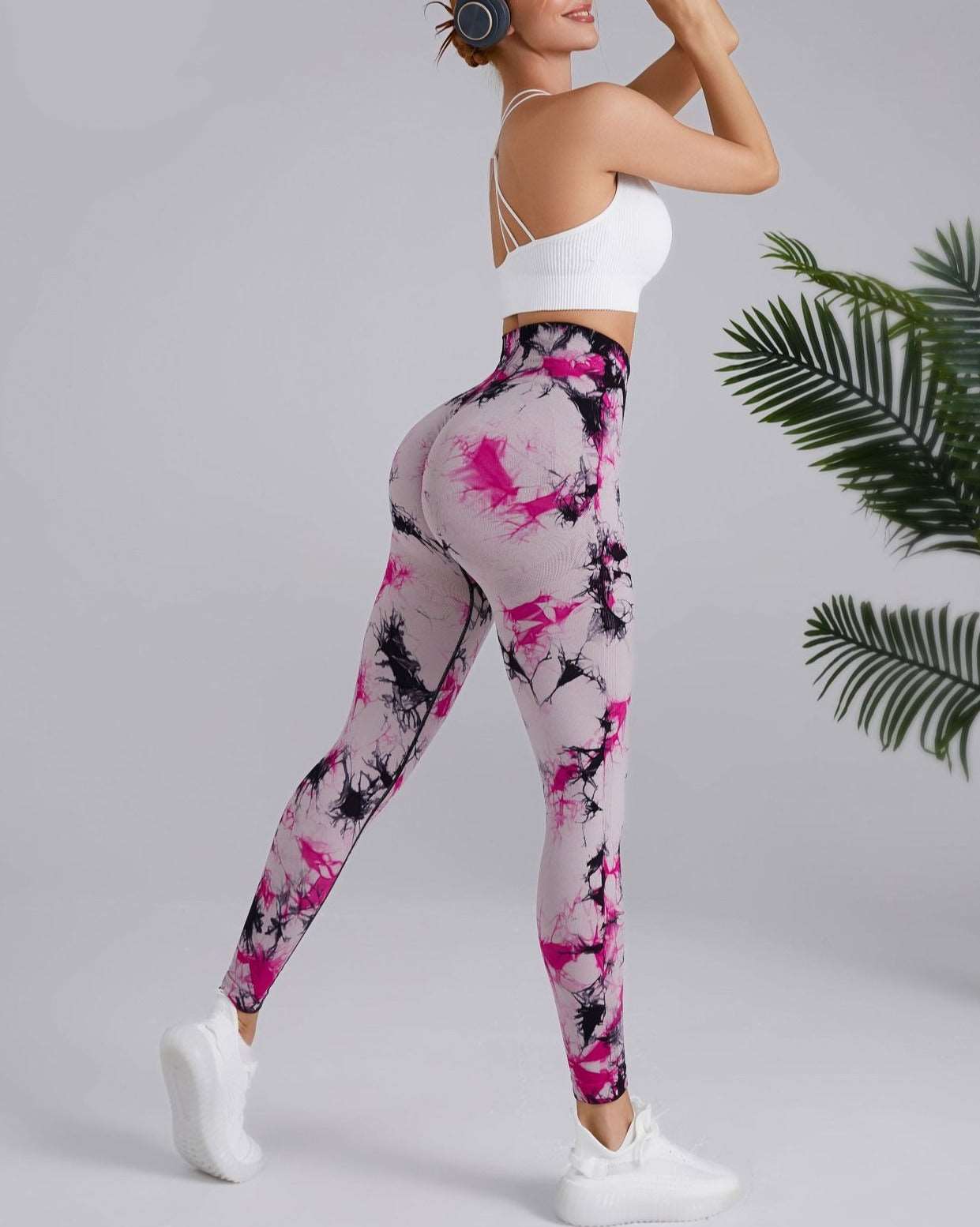 Legging | Seamless Leggings Tie - dye Printed - Gorgeous Feather