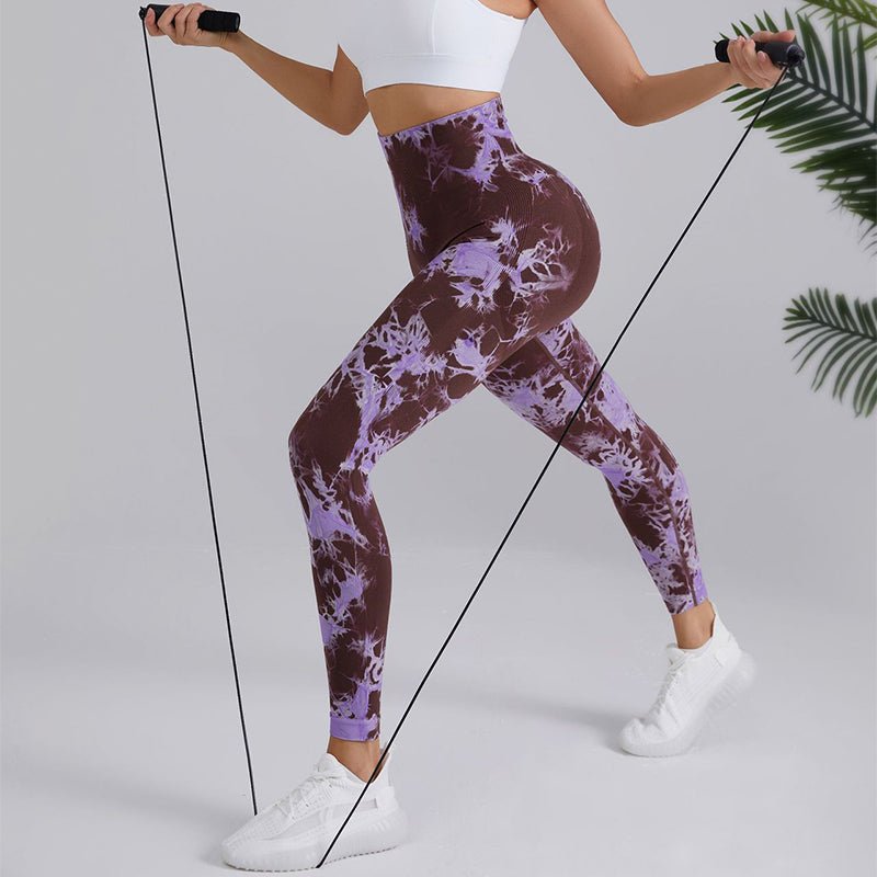 Legging | Seamless Leggings Tie - dye Printed - Gorgeous Feather