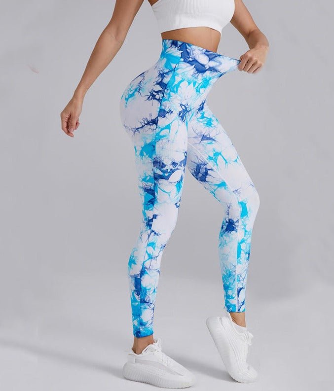 Legging | Seamless Leggings Tie - dye Printed - Gorgeous Feather