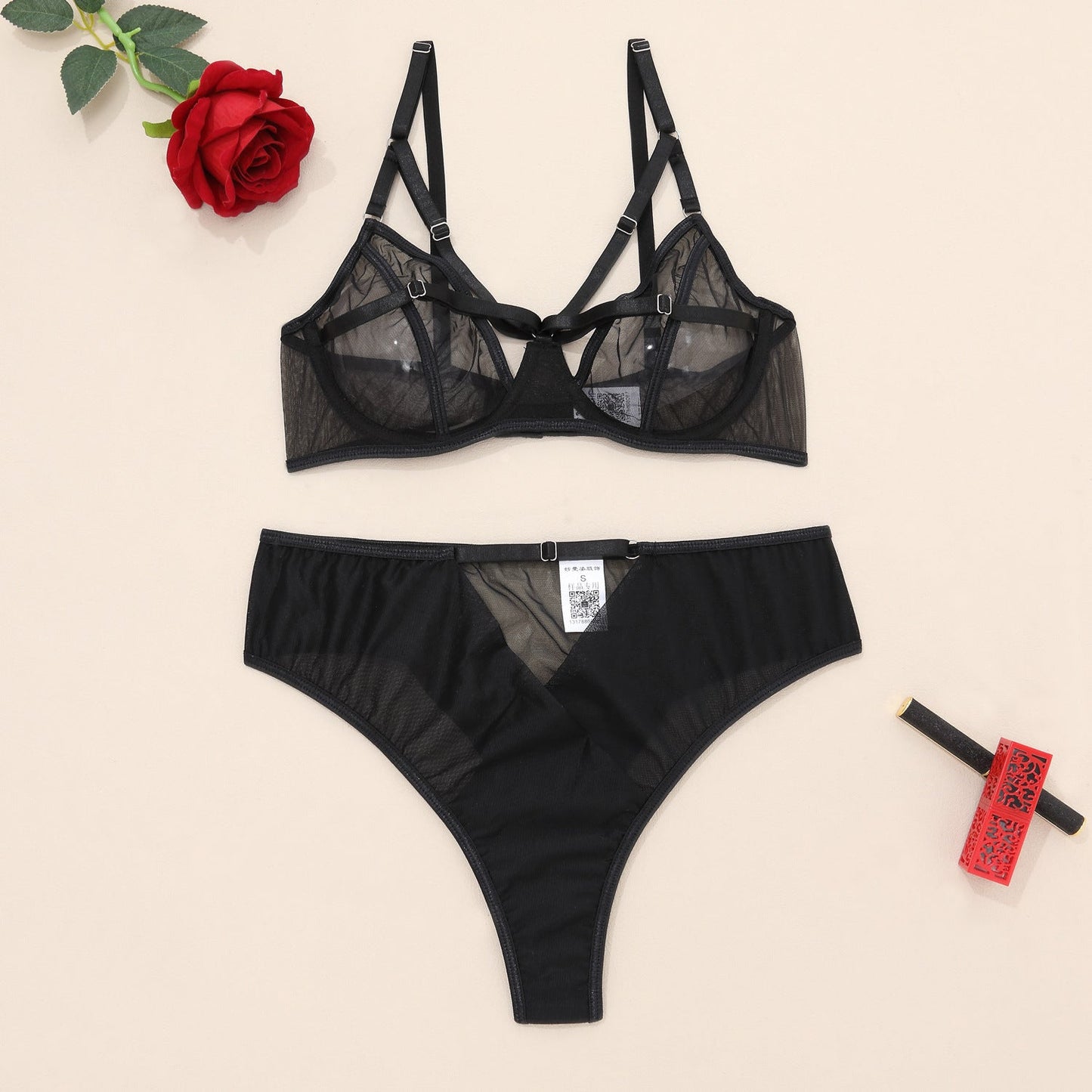 Lingerie Set Lace Hollow Underwear Set - Gorgeous Feather
