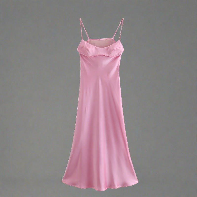 Maxi Dress | Elegant Satin Long Dress - Gorgeous Feather