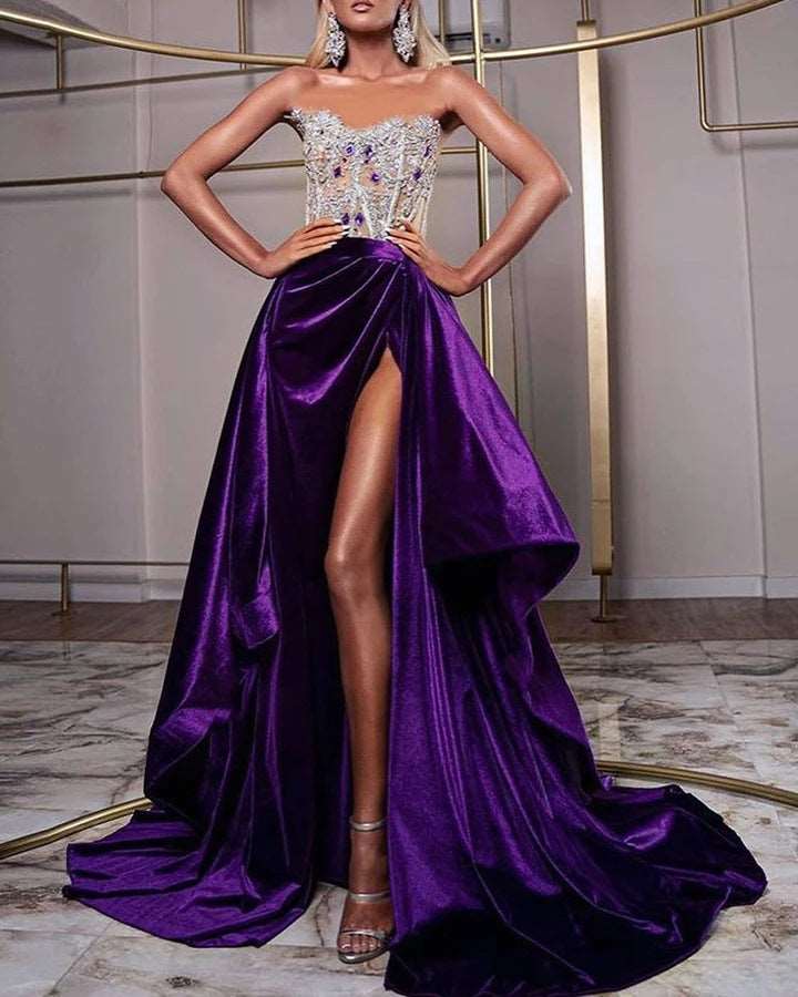 Maxi Dress | Sequin Tube Top Party Long Dress - Gorgeous Feather