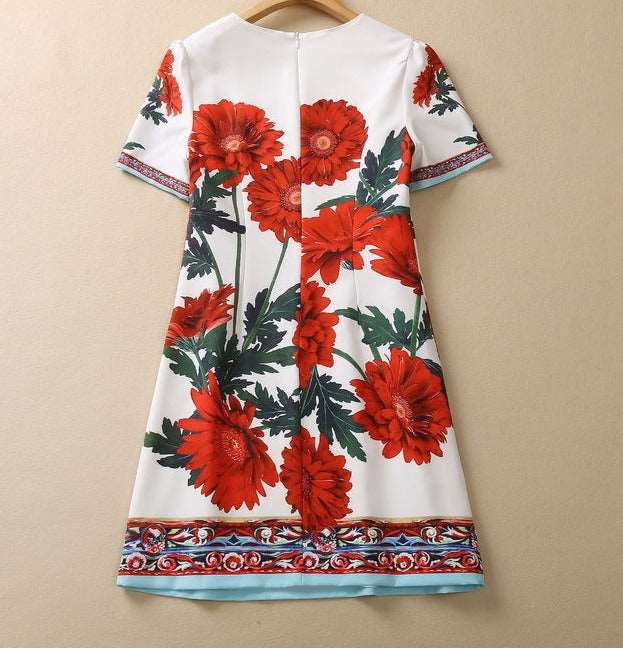 Midi Dress | Handmade Beaded Flower Fashion Dress - Gorgeous Feather