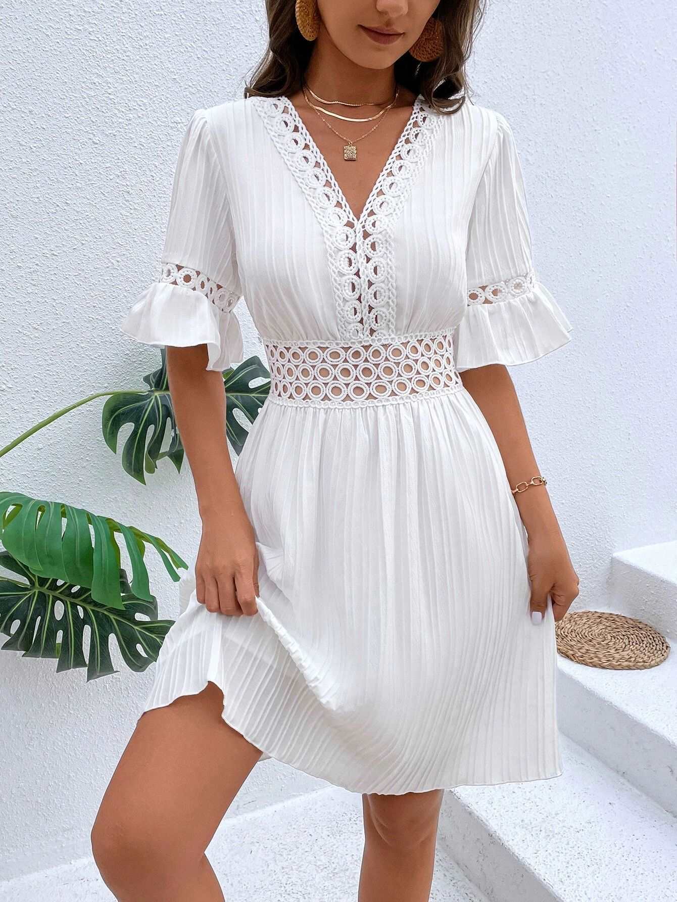 Midi Dress | Patchwork Lace Fashion - Gorgeous Feather