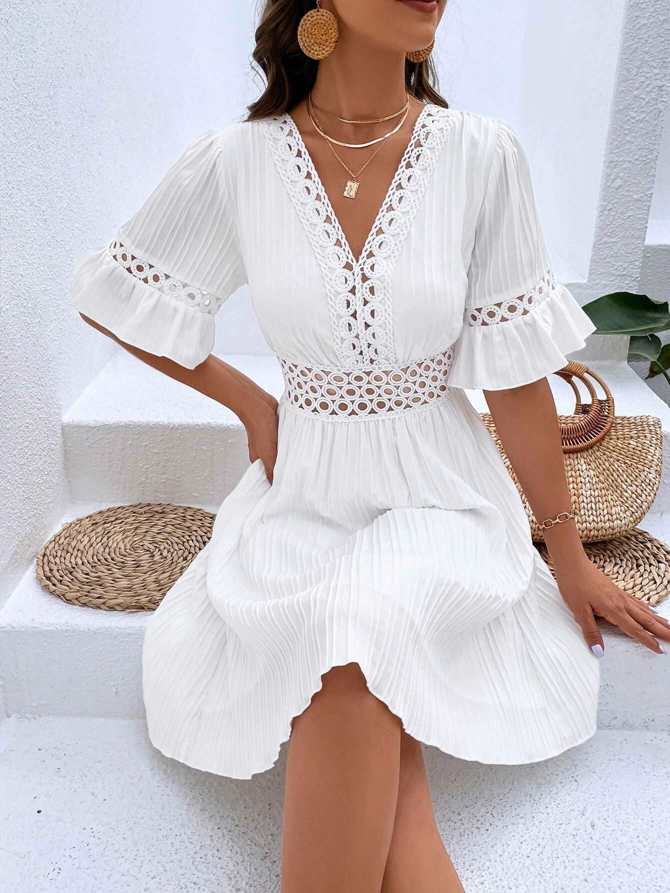 Midi Dress | Patchwork Lace Fashion - Gorgeous Feather