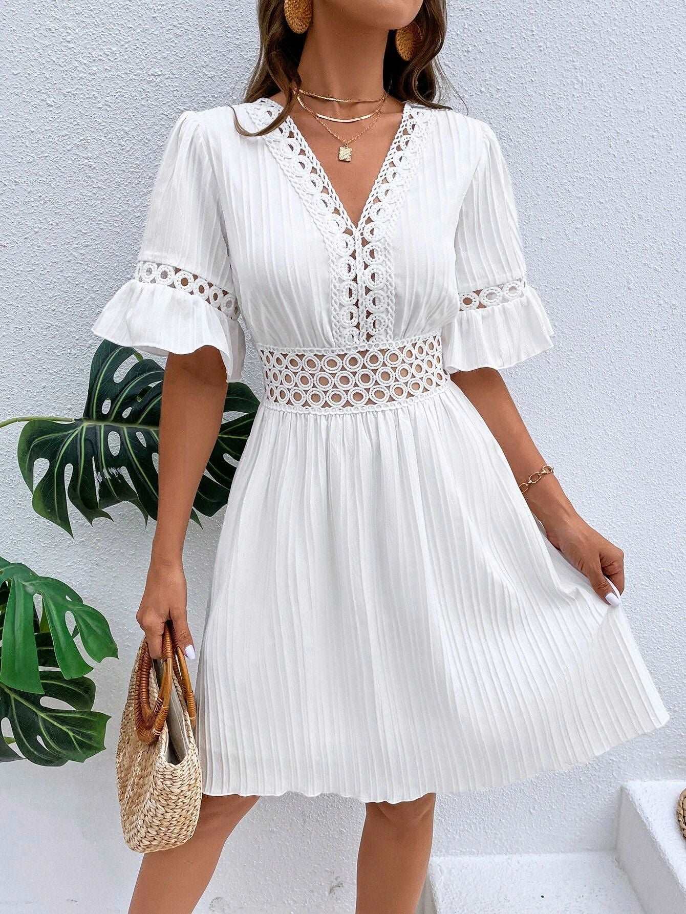 Midi Dress | Patchwork Lace Fashion - Gorgeous Feather