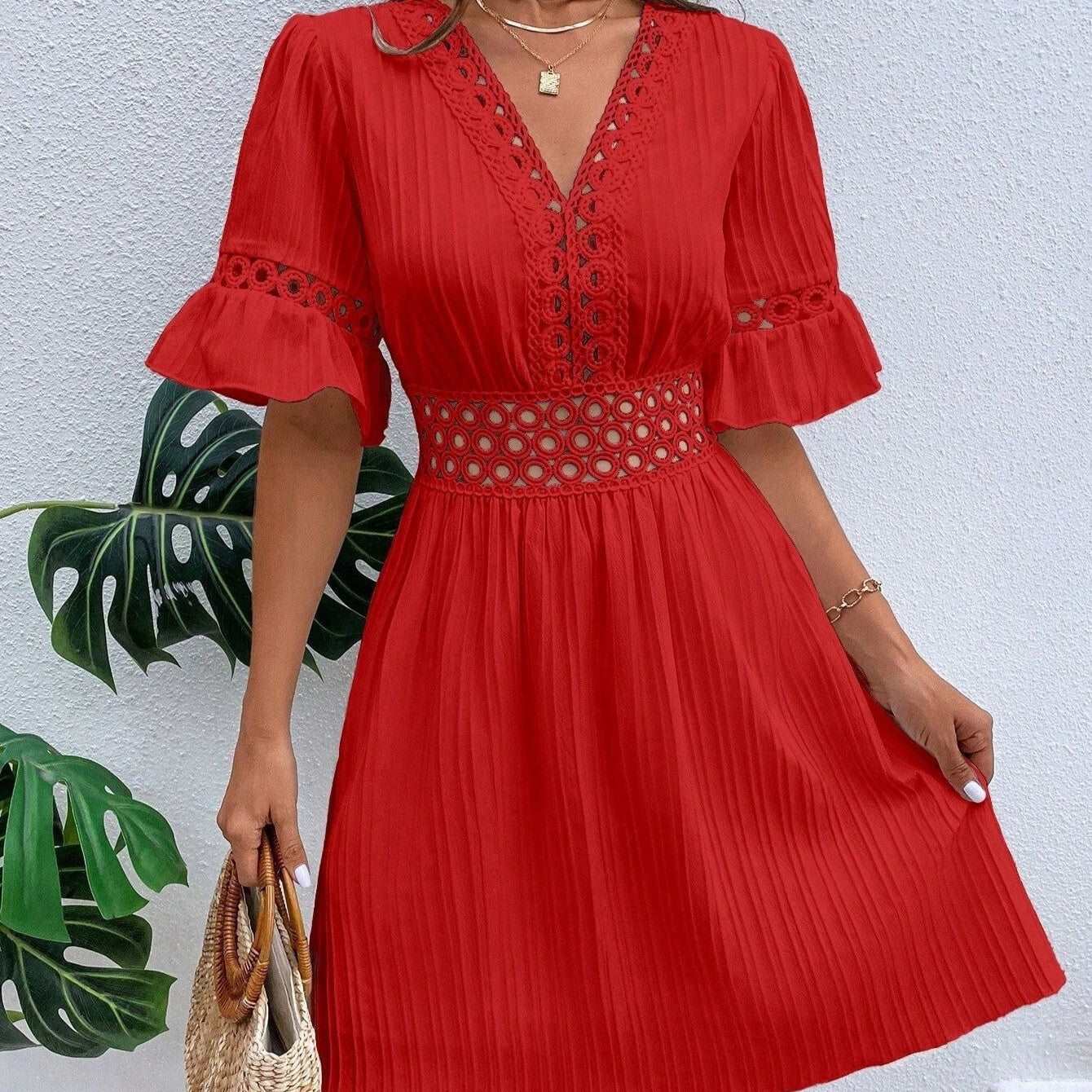 Midi Dress | Patchwork Lace Fashion - Gorgeous Feather
