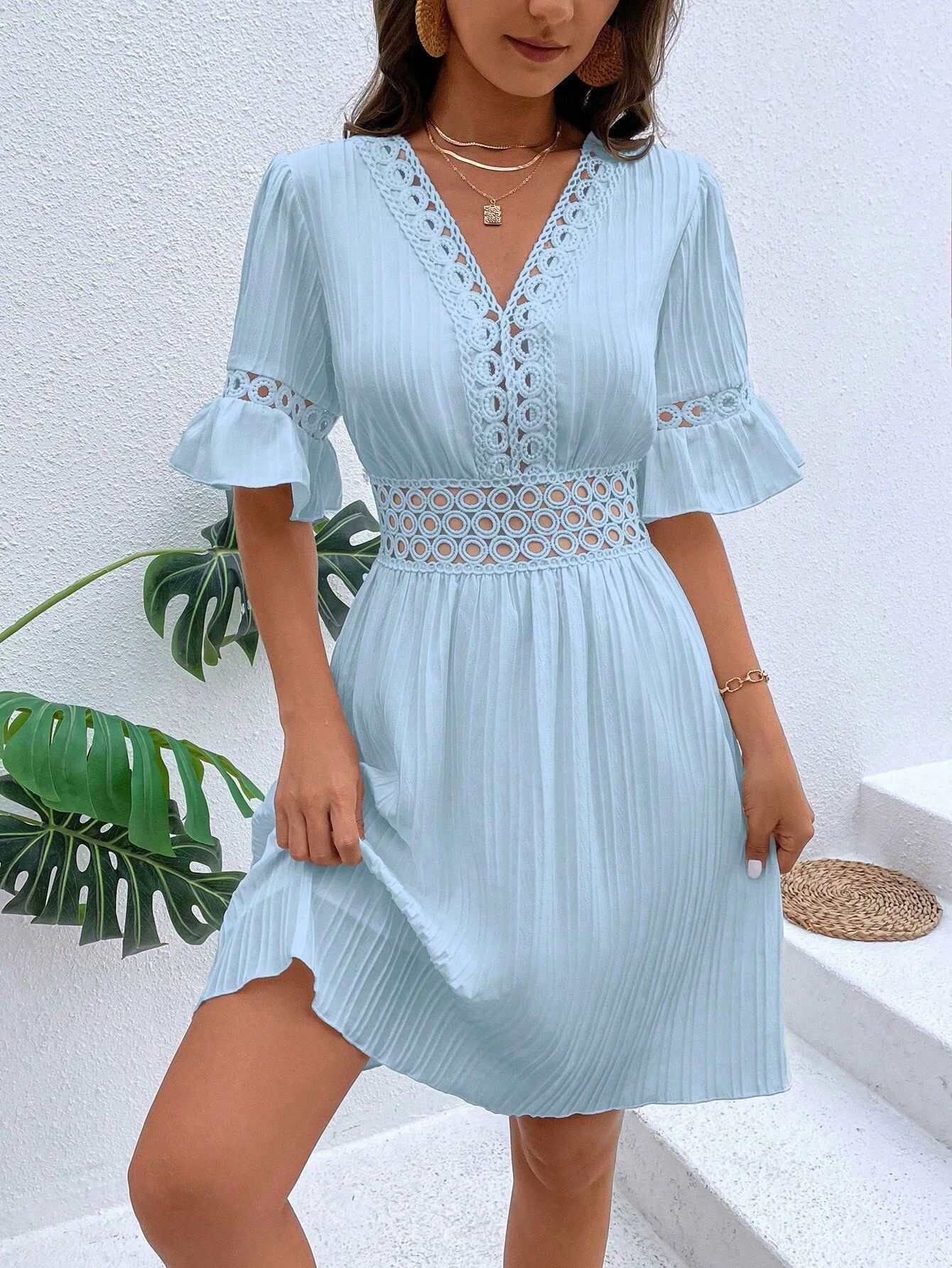 Midi Dress | Patchwork Lace Fashion - Gorgeous Feather