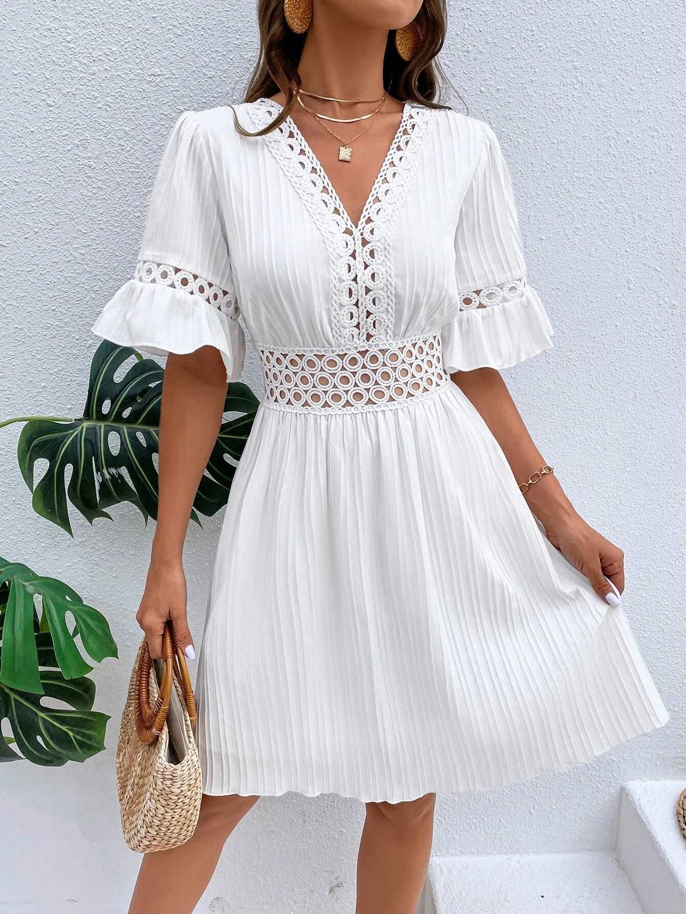 Midi Dress | Patchwork Lace Fashion - Gorgeous Feather