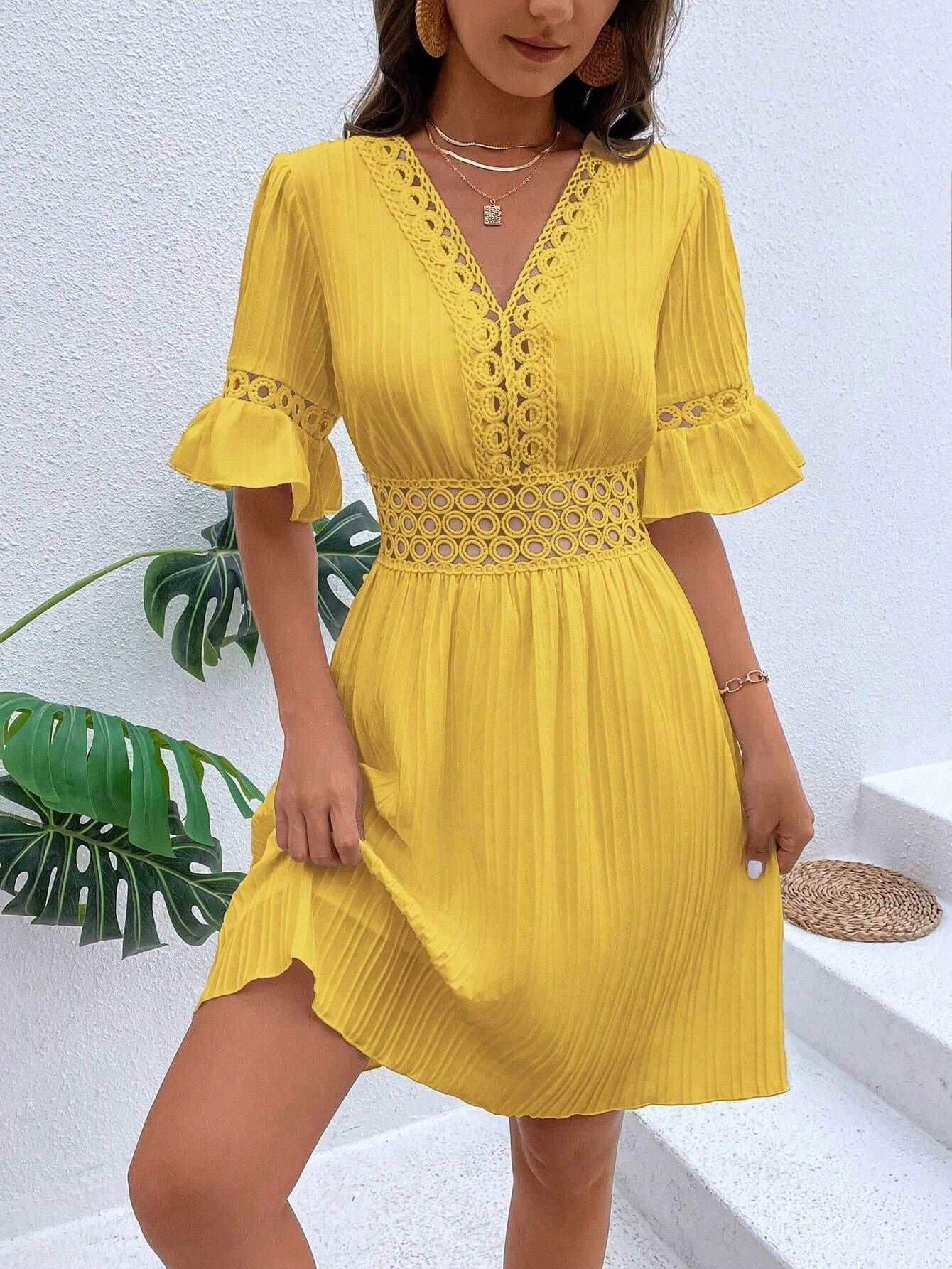 Midi Dress | Patchwork Lace Fashion - Gorgeous Feather
