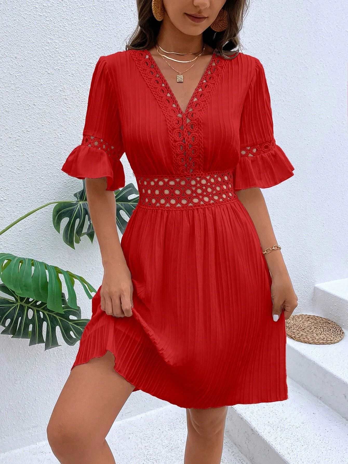 Midi Dress | Patchwork Lace Fashion - Gorgeous Feather