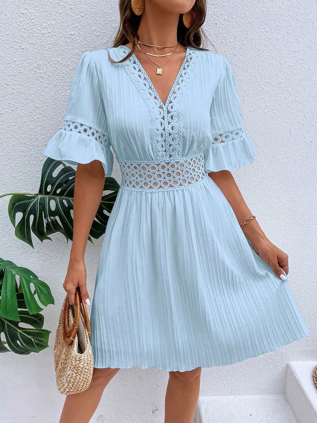 Midi Dress | Patchwork Lace Fashion - Gorgeous Feather