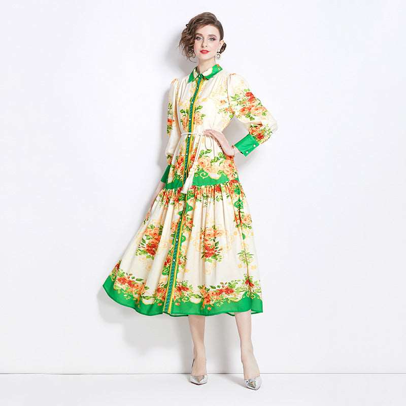 Midi Dress | Retro Cotton and Linen - Gorgeous Feather