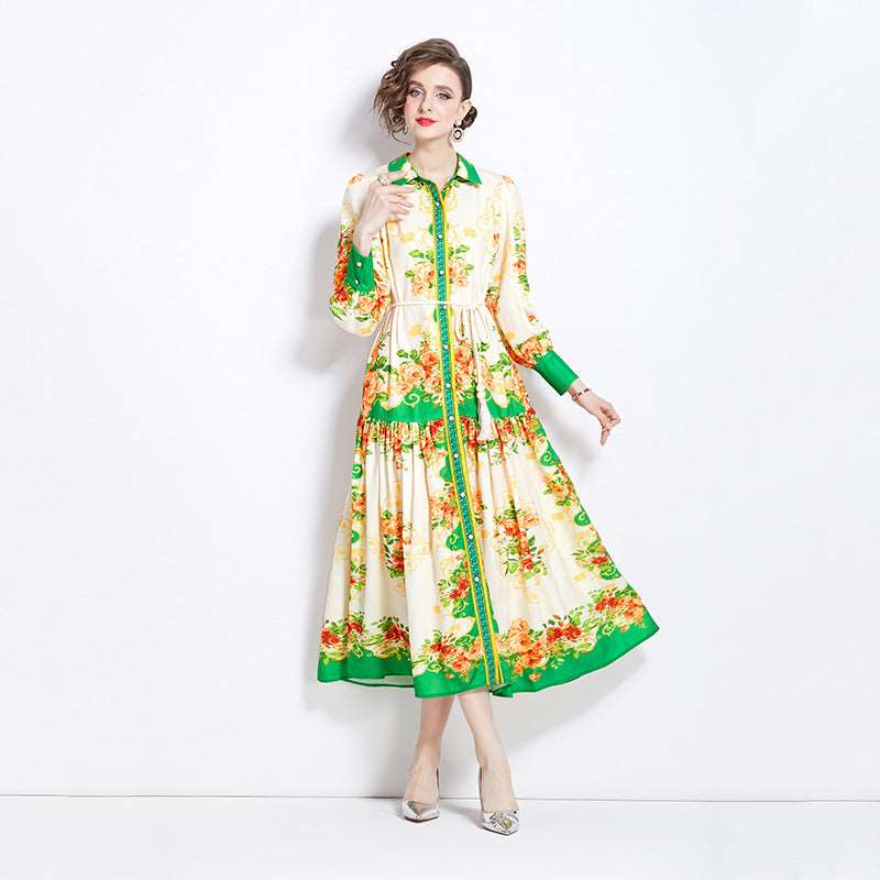 Midi Dress | Retro Cotton and Linen - Gorgeous Feather