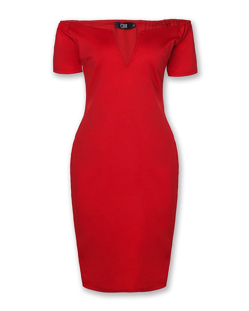 Midi Dress | Strapless Off Shoulder Black - Gorgeous Feather
