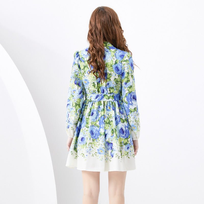 Midi Dress | V - neck Retro Short Dress - Gorgeous Feather