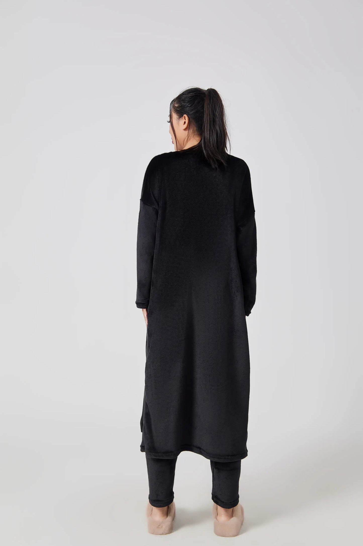 Pajama Set | Lounge Three Piece - Black - Gorgeous Feather