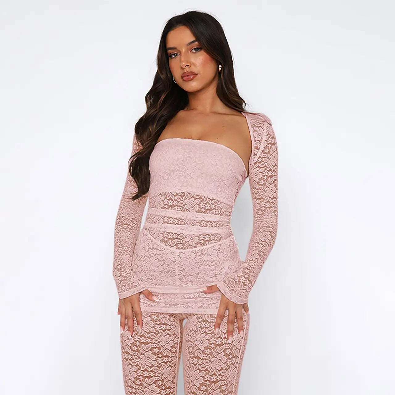 Party Dresses | Long Pant Three Piece Pink Suit - Gorgeous Feather