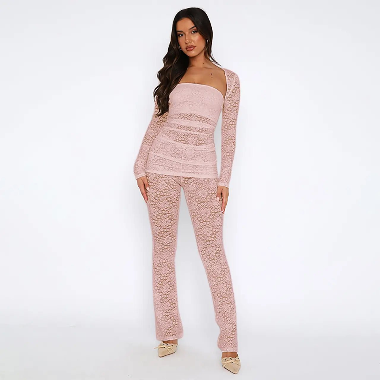 Party Dresses | Long Pant Three Piece Pink Suit - Gorgeous Feather