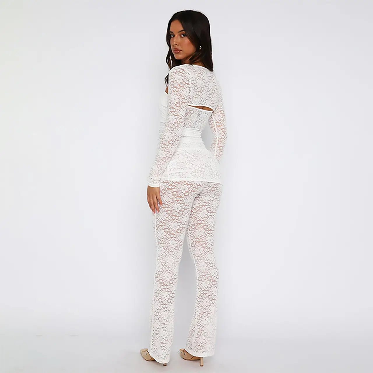 Party Dresses | Long Pant Three Piece White Suit - Gorgeous Feather