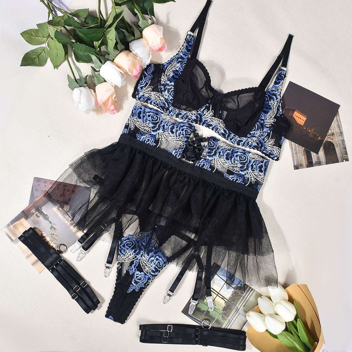 Sexy Lingerie | Sexy Underwear Four Piece Set - Gorgeous Feather