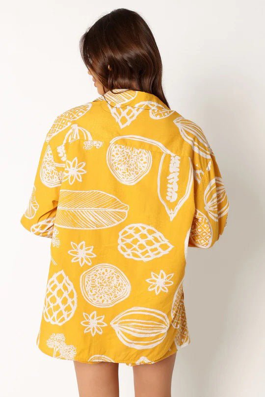 Shorts | Premium Cardigan Printed Yellow Suit - Gorgeous Feather