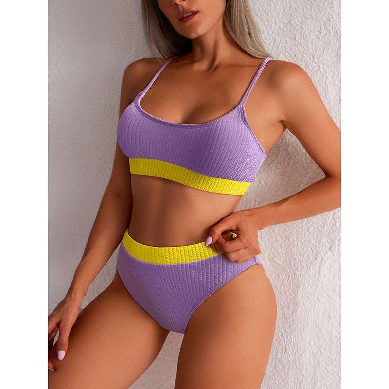 Swimsuit | High Waist High Cut Bikini Set - Gorgeous Feather