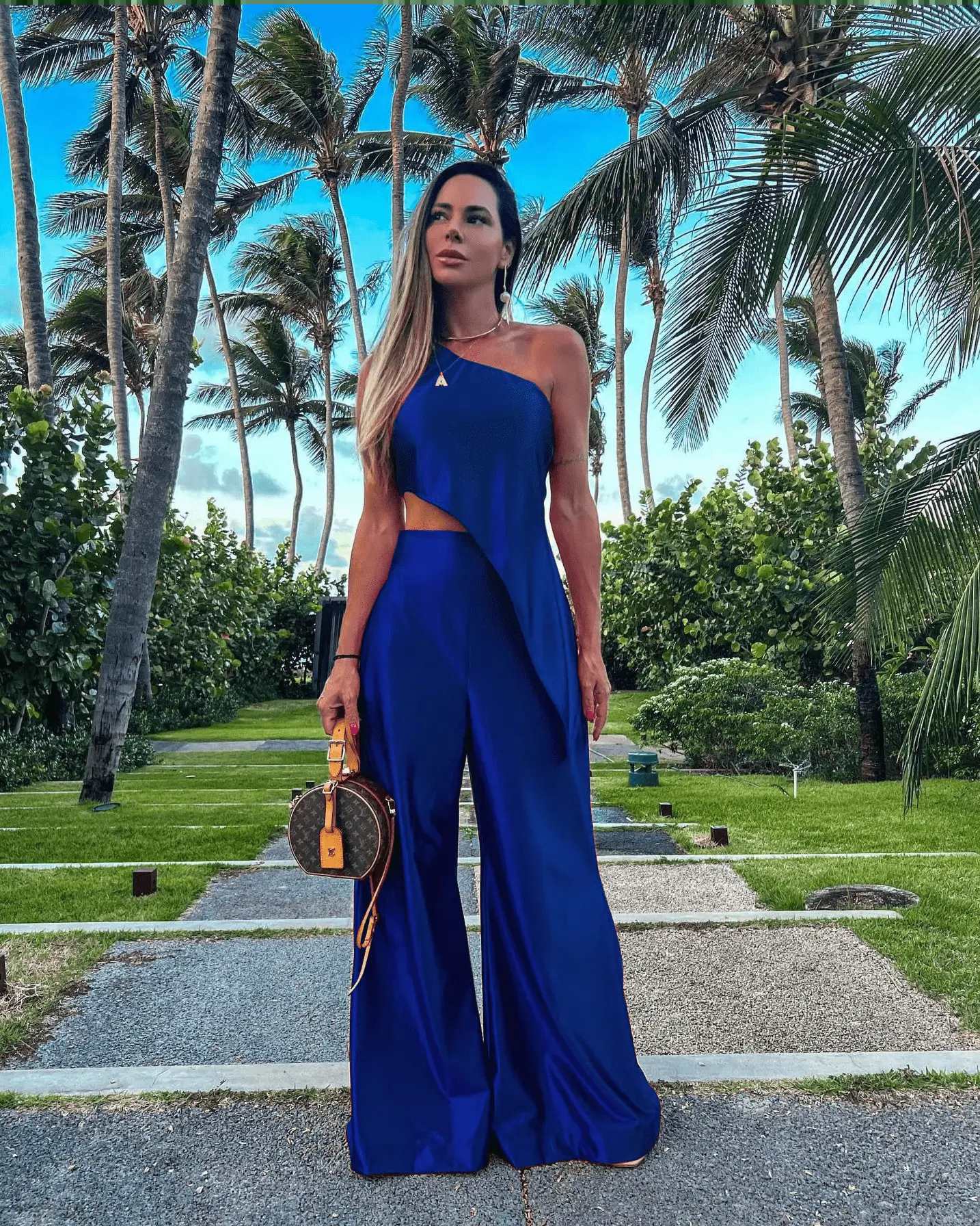 Wide Leg Pants | Casual Two - piece Suit Dark Blue - Gorgeous Feather
