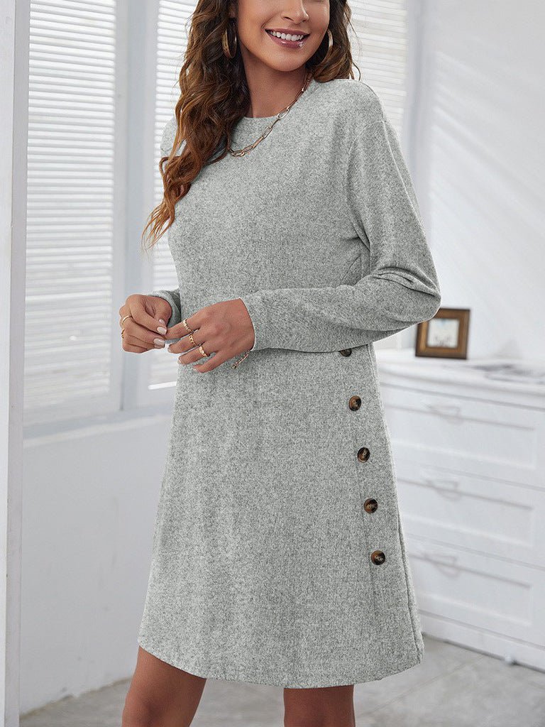 Winter Dress Casual Loose Fit Long - sleeved Dress - Gorgeous Feather