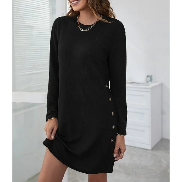 Winter Dress Casual Loose Fit Long - sleeved Dress - Gorgeous Feather