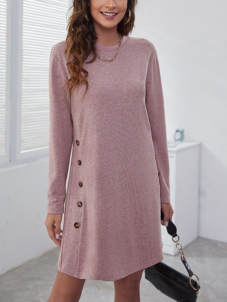 Winter Dress Casual Loose Fit Long - sleeved Dress - Gorgeous Feather