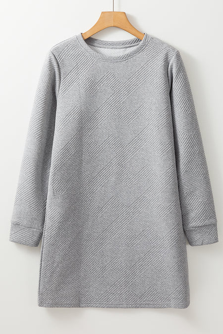 Winter Dress Knitted Dress Long Sleeve Crew Neck - Gorgeous Feather