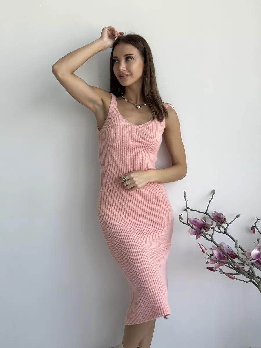 Winter Dress Knitted Long Sleeve Dress Cardigan Set - Gorgeous Feather