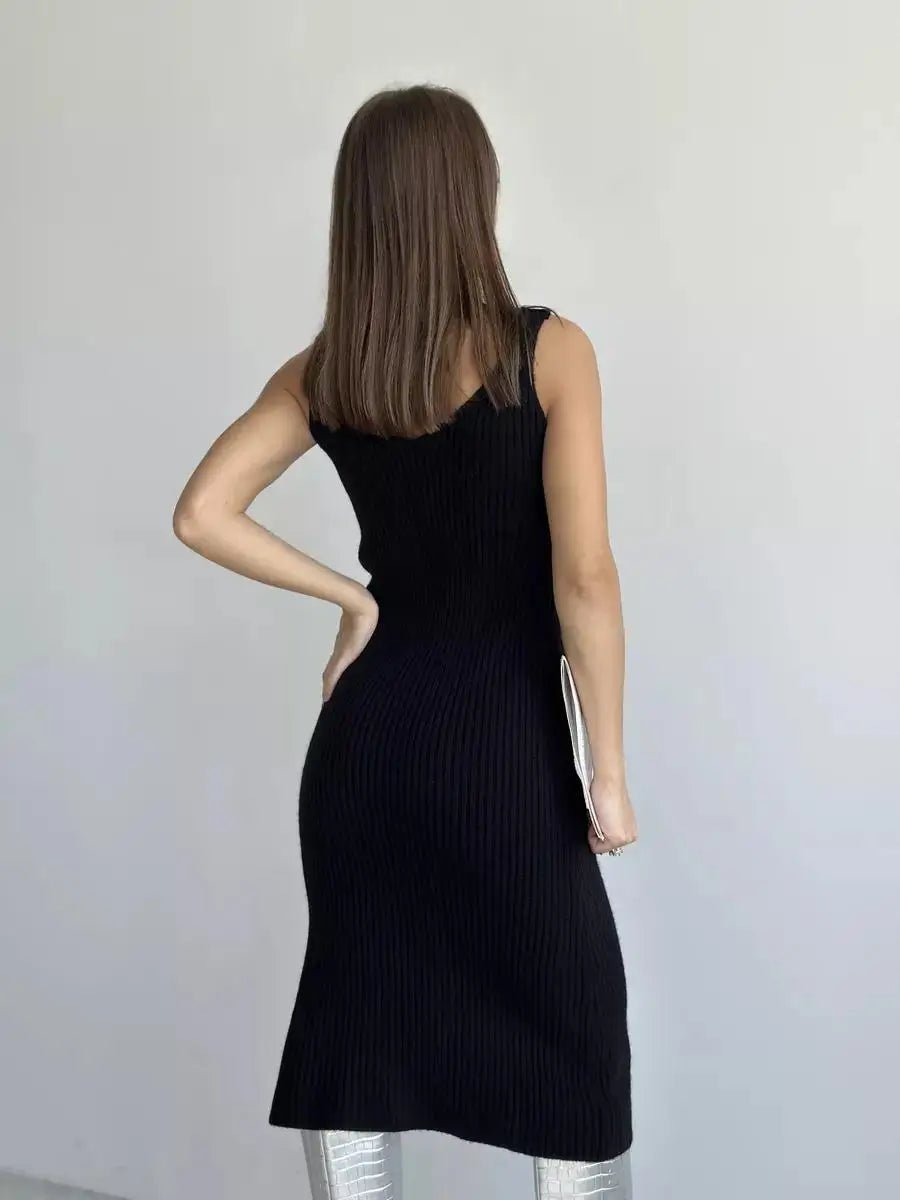 Winter Dress Knitted Long Sleeve Dress Cardigan Set - Gorgeous Feather