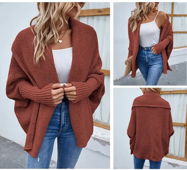 Winter Jacket | Knitted Long Sleeve Cardigan - Gorgeous Feather