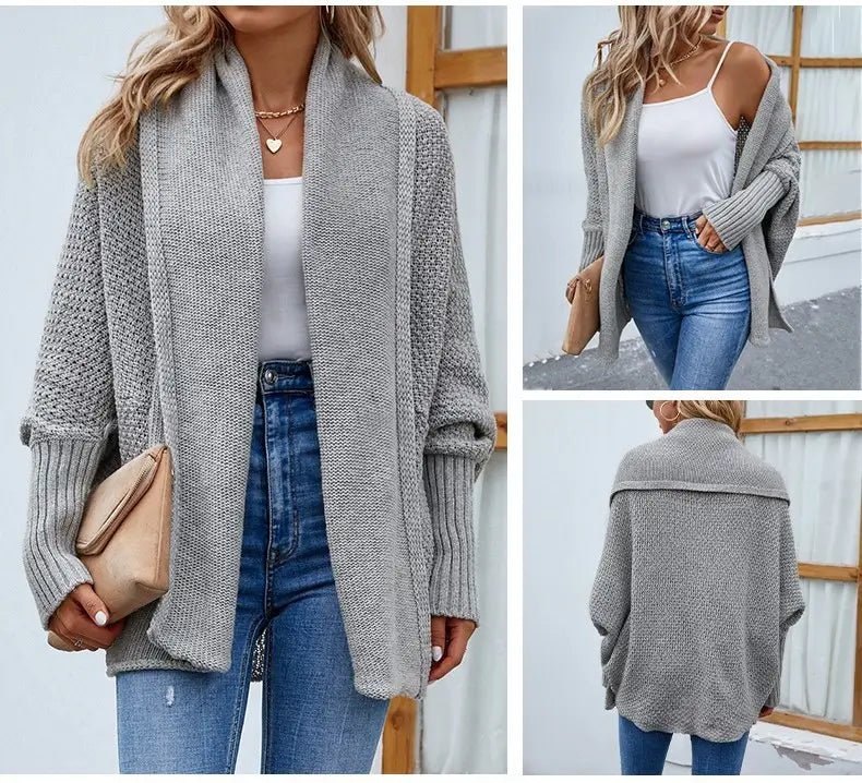 Winter Jacket | Knitted Long Sleeve Cardigan - Gorgeous Feather
