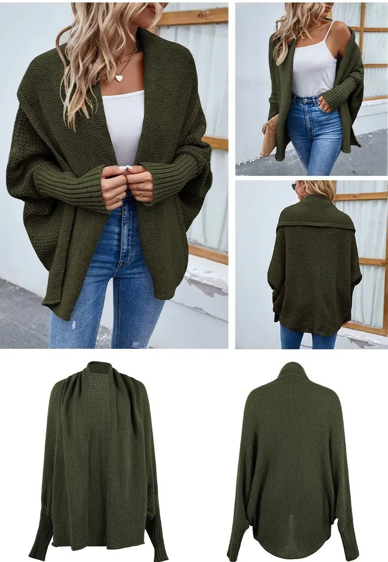 Winter Jacket | Knitted Long Sleeve Cardigan - Gorgeous Feather