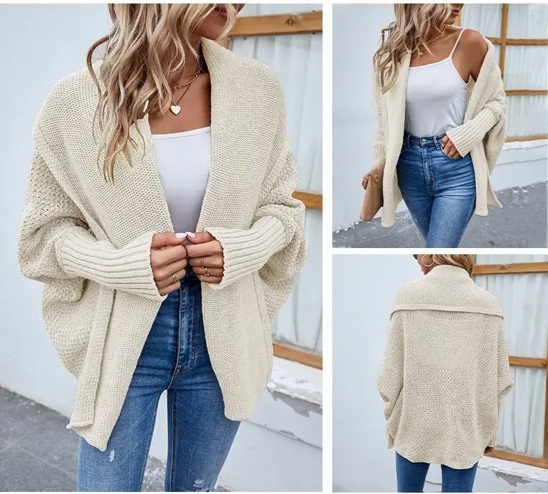 Winter Jacket | Knitted Long Sleeve Cardigan - Gorgeous Feather