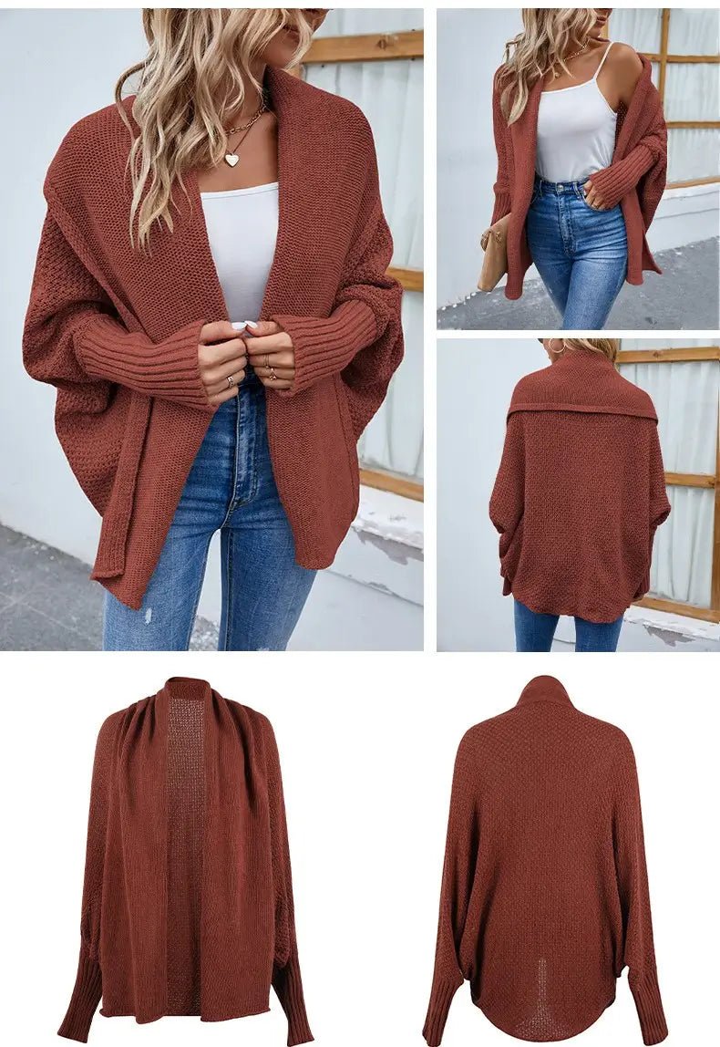Winter Jacket | Knitted Long Sleeve Cardigan - Gorgeous Feather