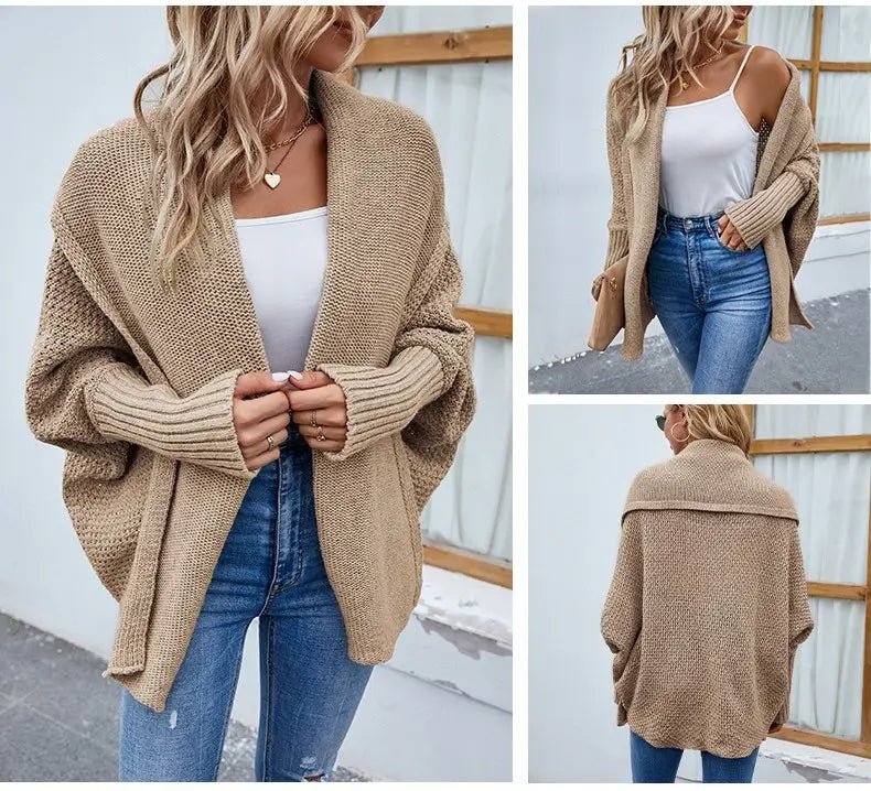 Winter Jacket | Knitted Long Sleeve Cardigan - Gorgeous Feather